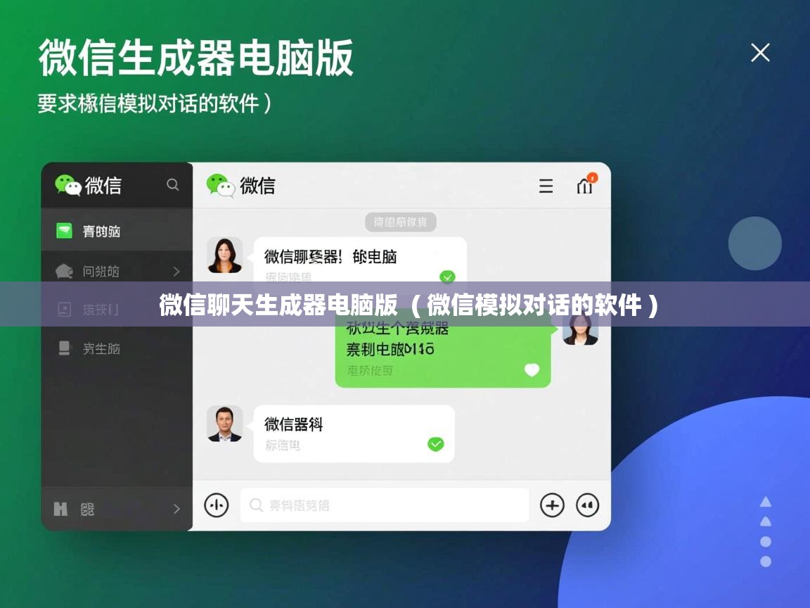 微信聊天生成器电脑版 ( 微信模拟对话的软件 ) 微信聊天生成器电脑版 ( 微信模拟对话的软件 )