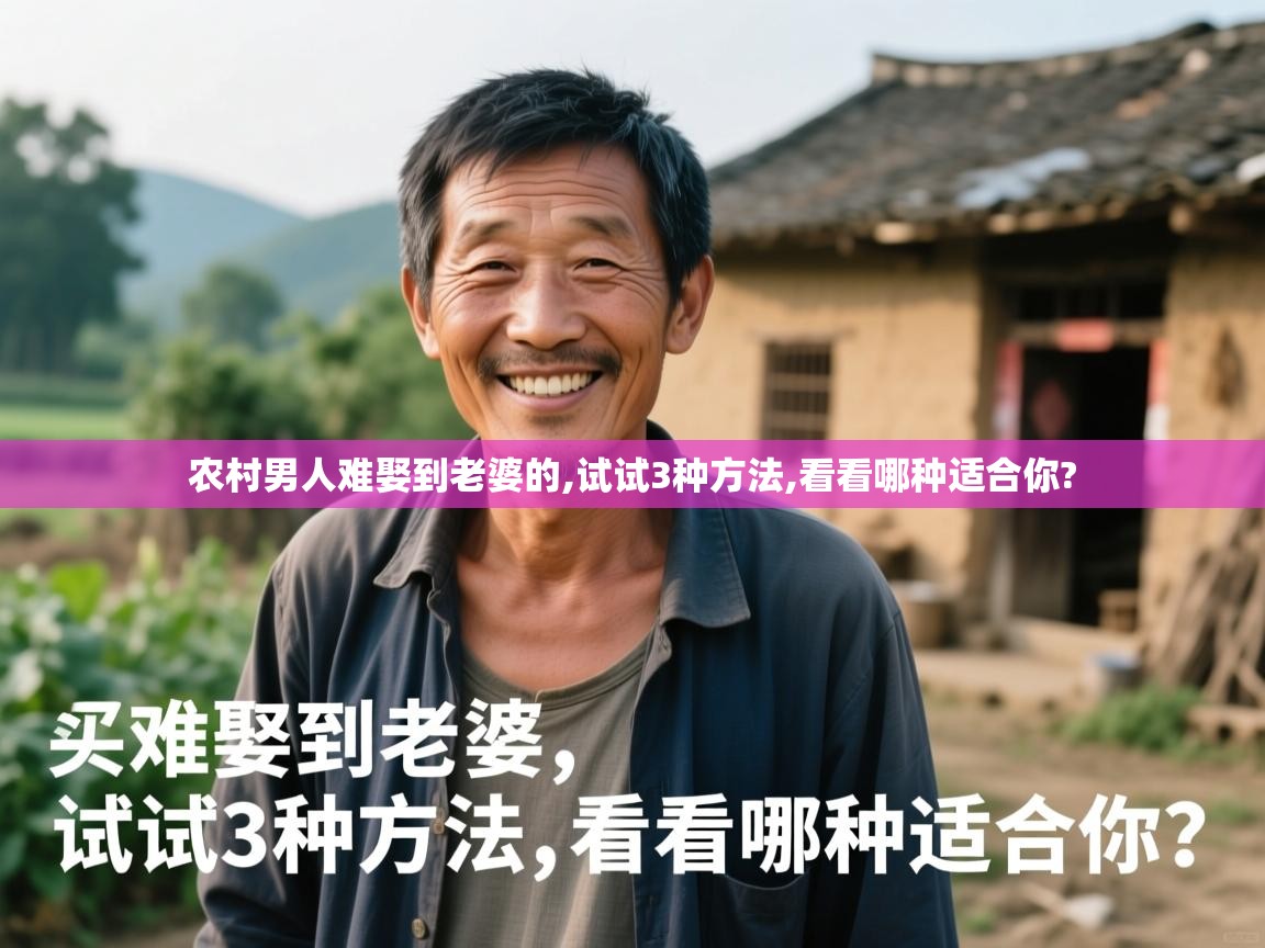  农村男人难娶到老婆的,试试3种方法,看看哪种适合你? 