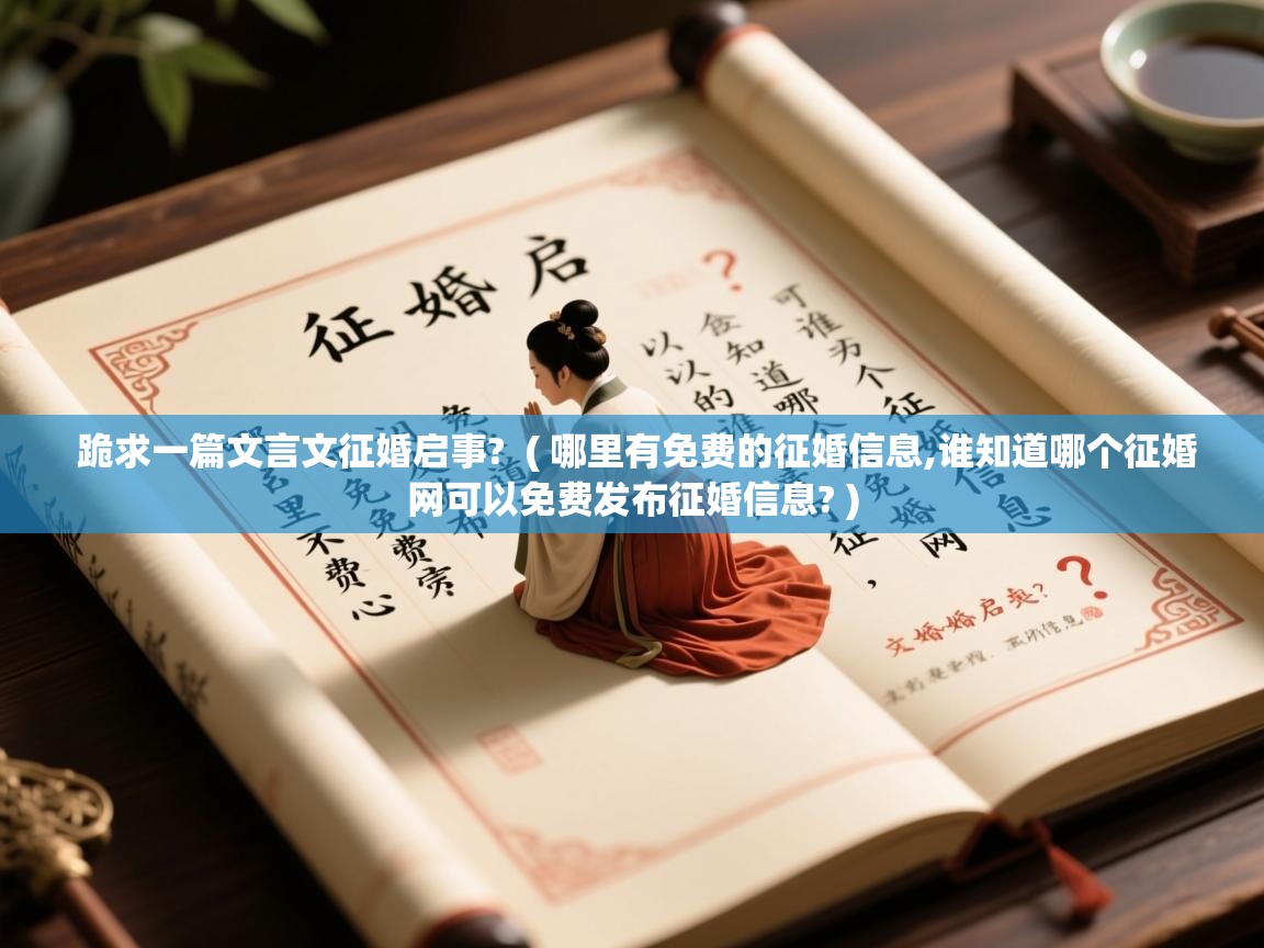  跪求一篇文言文征婚启事?  ( 哪里有免费的征婚信息,谁知道哪个征婚网可以免费发布征婚信息? )