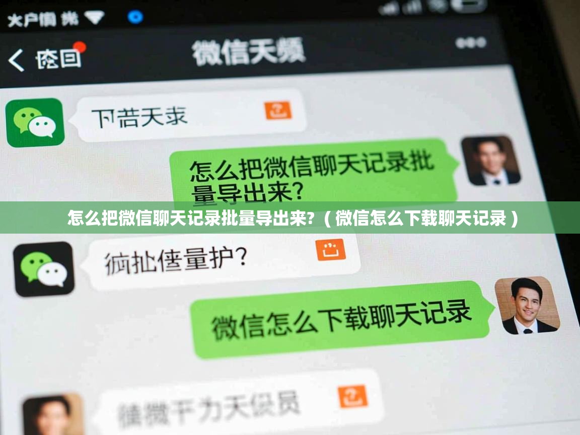  怎么把微信聊天记录批量导出来?  ( 微信怎么下载聊天记录 )