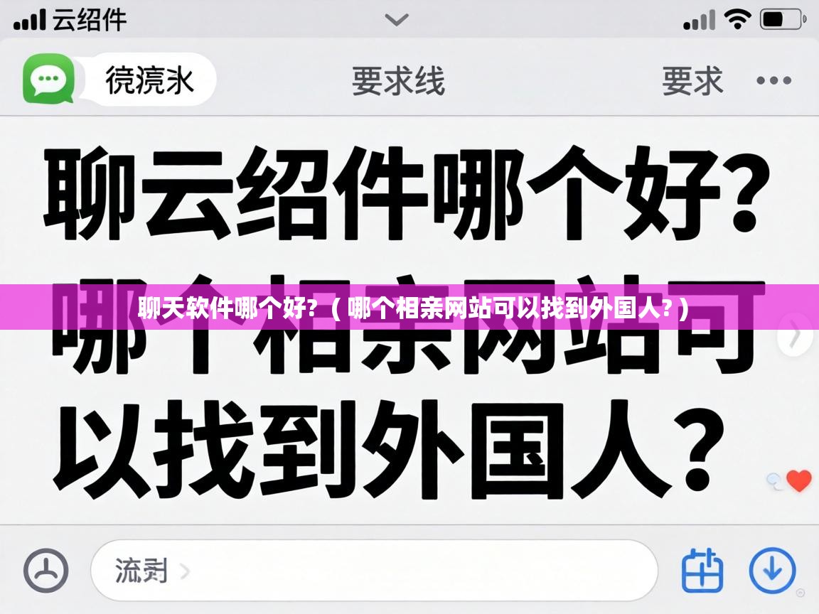  聊天软件哪个好?  ( 哪个相亲网站可以找到外国人? )