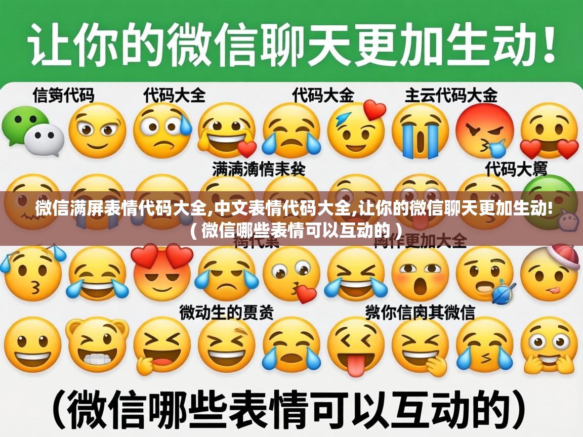  微信满屏表情代码大全,中文表情代码大全,让你的微信聊天更加生动!  ( 微信哪些表情可以互动的 )