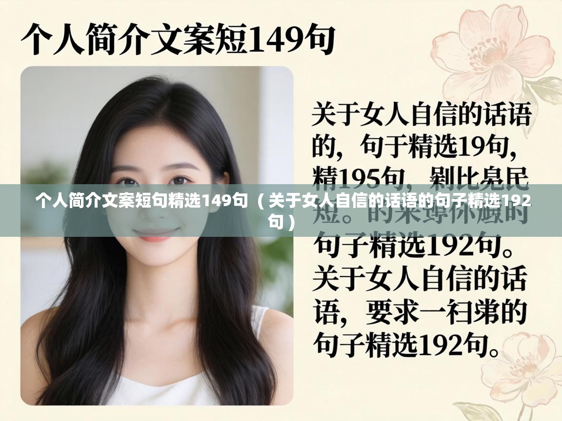  个人简介文案短句精选149句  ( 关于女人自信的话语的句子精选192句 )