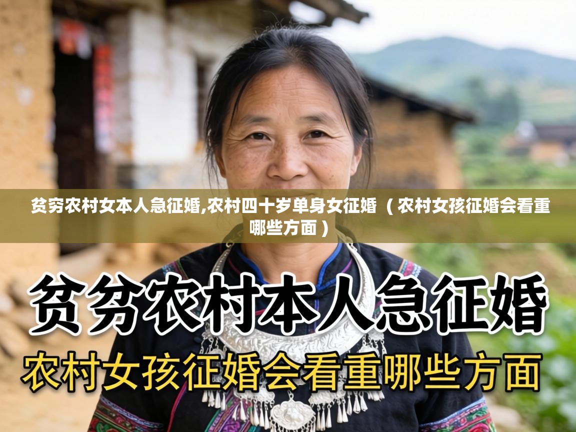  贫穷农村女本人急征婚,农村四十岁单身女征婚  ( 农村女孩征婚会看重哪些方面 )