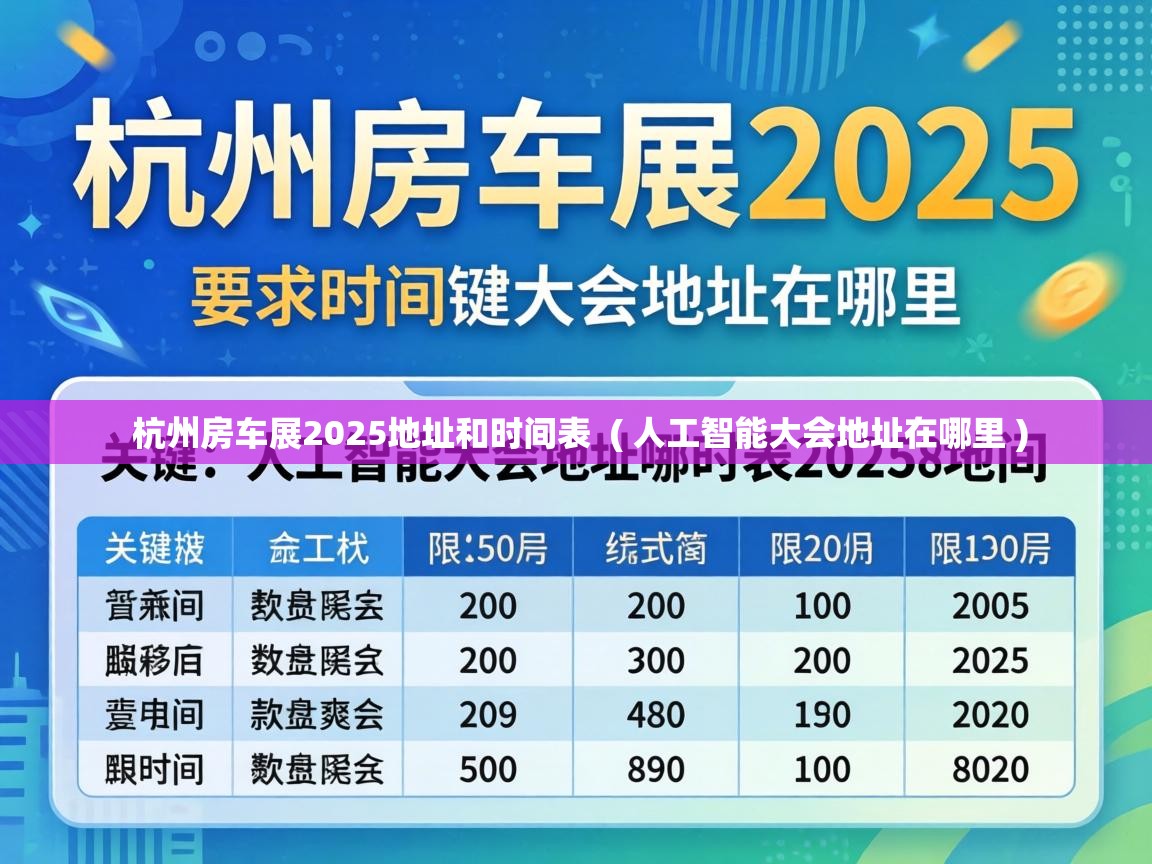  杭州房车展2025地址和时间表  ( 人工智能大会地址在哪里 )