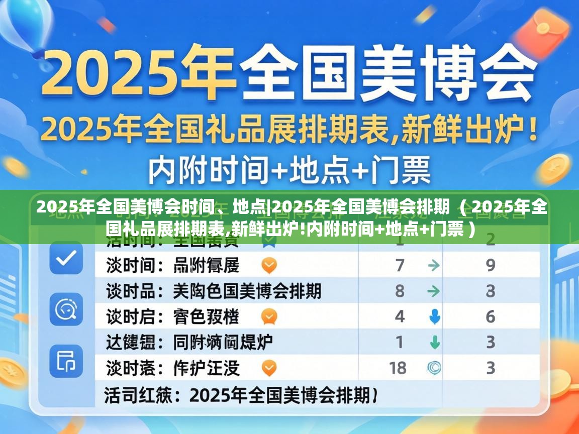  2025年全国美博会时间、地点|2025年全国美博会排期  ( 2025年全国礼品展排期表,新鲜出炉!内附时间+地点+门票 )