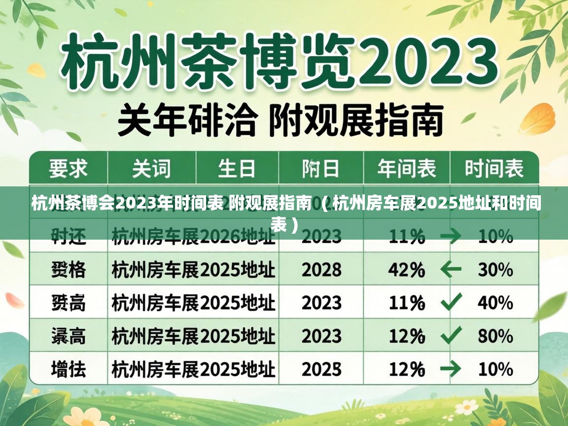  杭州茶博会2023年时间表 附观展指南  ( 杭州房车展2025地址和时间表 )