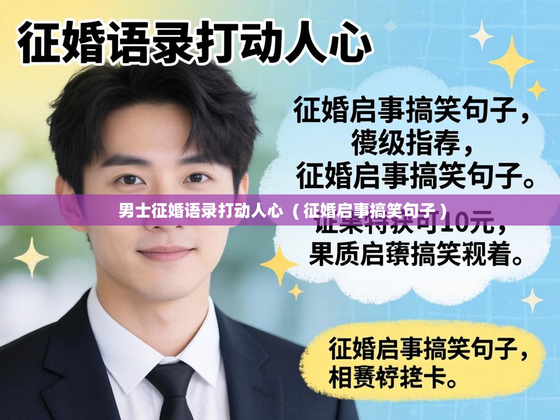  男士征婚语录打动人心  ( 征婚启事搞笑句子 )