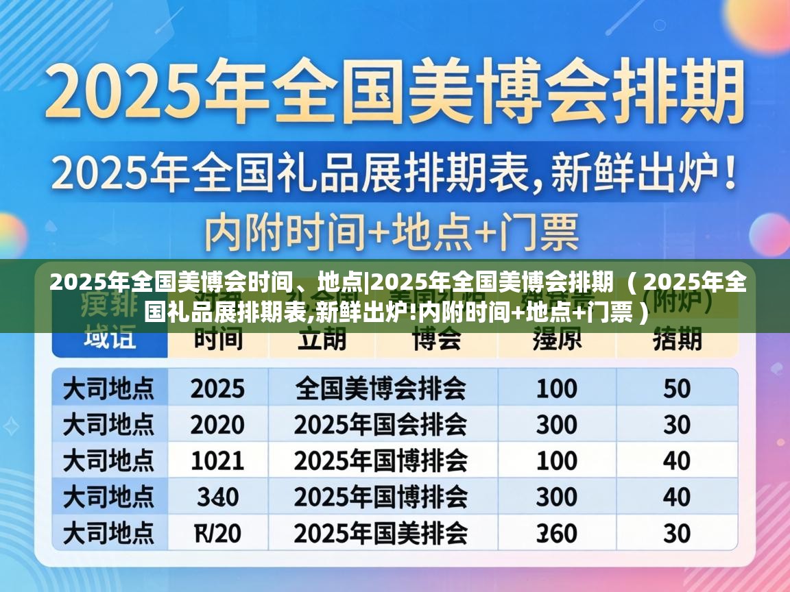 2025年全国美博会时间、地点|2025年全国美博会排期 ( 2025年全国礼品展排期表,新鲜出炉!内附时间+地点+门票 ) 2025年全国美博会时间、地点|2025年全国美博会排期 ( 2025年全国礼品展排期表,新鲜出炉!内附时间+地点+门票 )