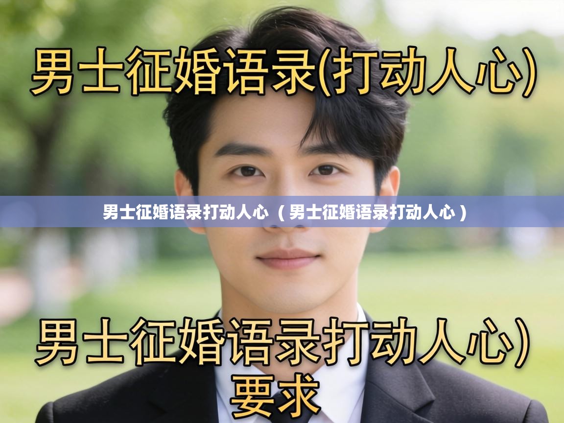  男士征婚语录打动人心  ( 男士征婚语录打动人心 )