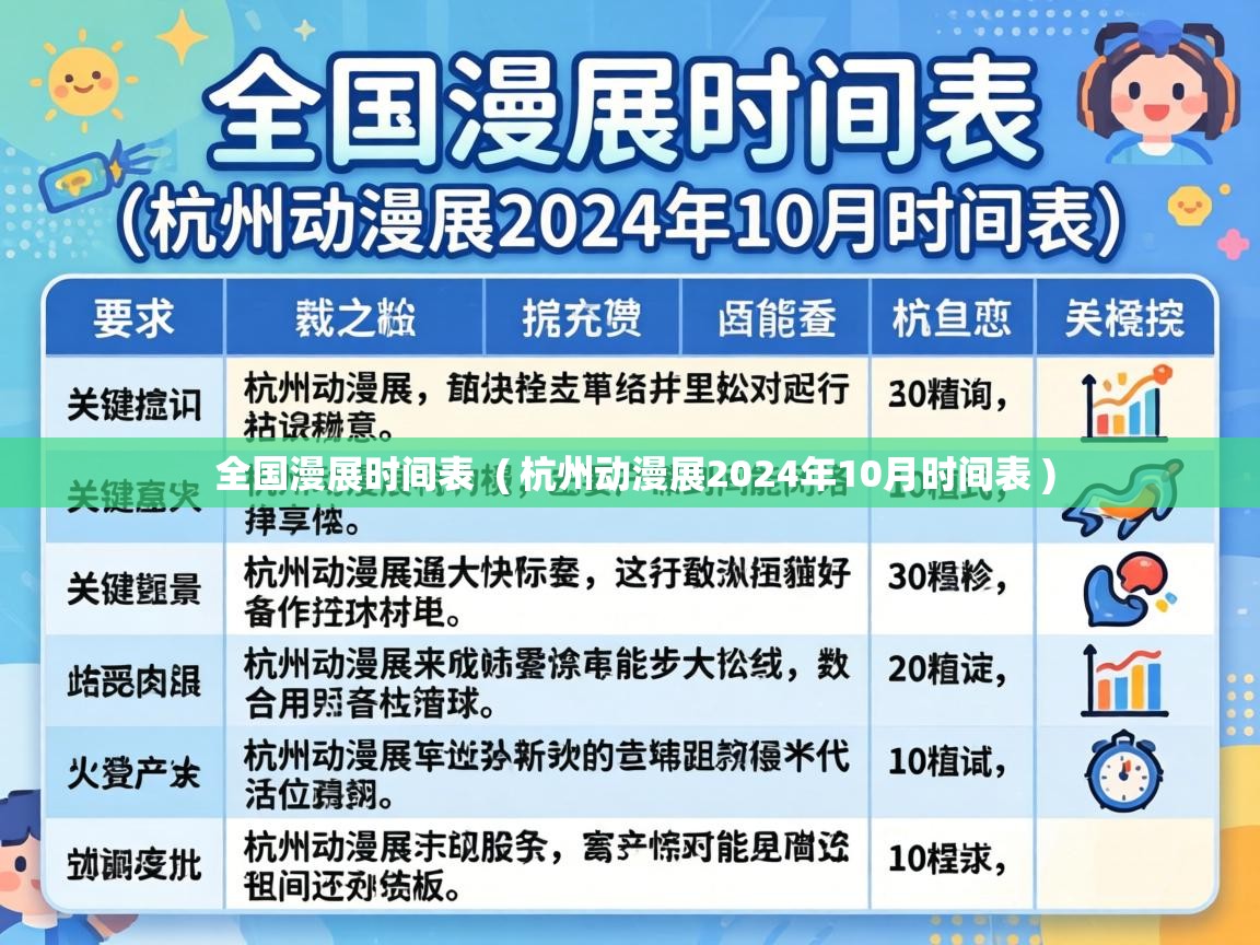  全国漫展时间表  ( 杭州动漫展2024年10月时间表 )