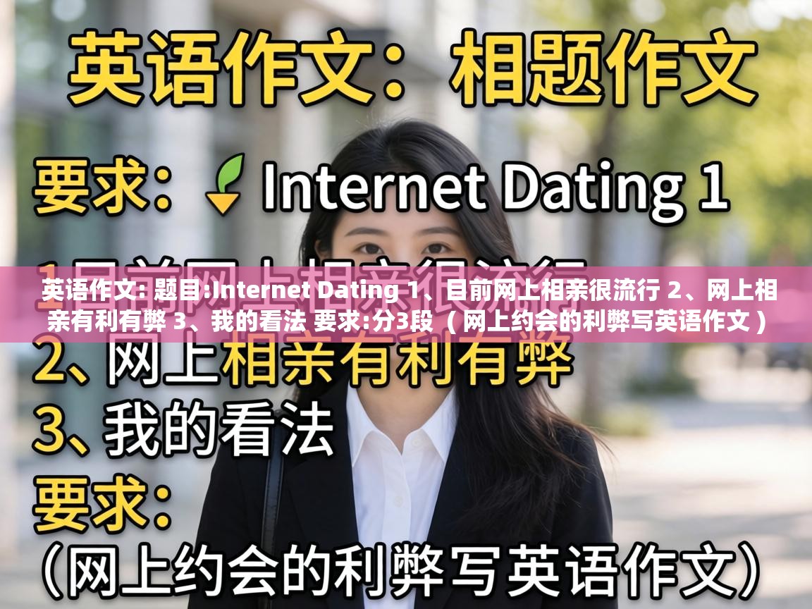  英语作文: 题目:Internet Dating 1、目前网上相亲很流行 2、网上相亲有利有弊 3、我的看法 要求:分3段  ( 网上约会的利弊写英语作文 )