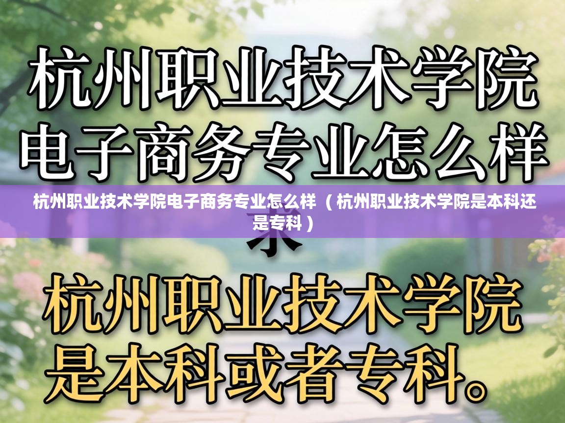 杭州职业技术学院电子商务专业怎么样  ( 杭州职业技术学院是本科还是专科 )