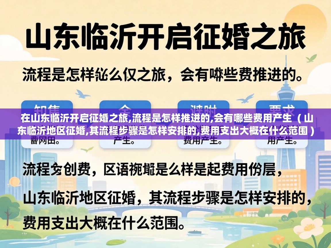  在山东临沂开启征婚之旅,流程是怎样推进的,会有哪些费用产生  ( 山东临沂地区征婚,其流程步骤是怎样安排的,费用支出大概在什么范围 )