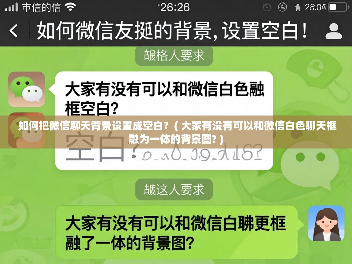  如何把微信聊天背景设置成空白?  ( 大家有没有可以和微信白色聊天框融为一体的背景图? )