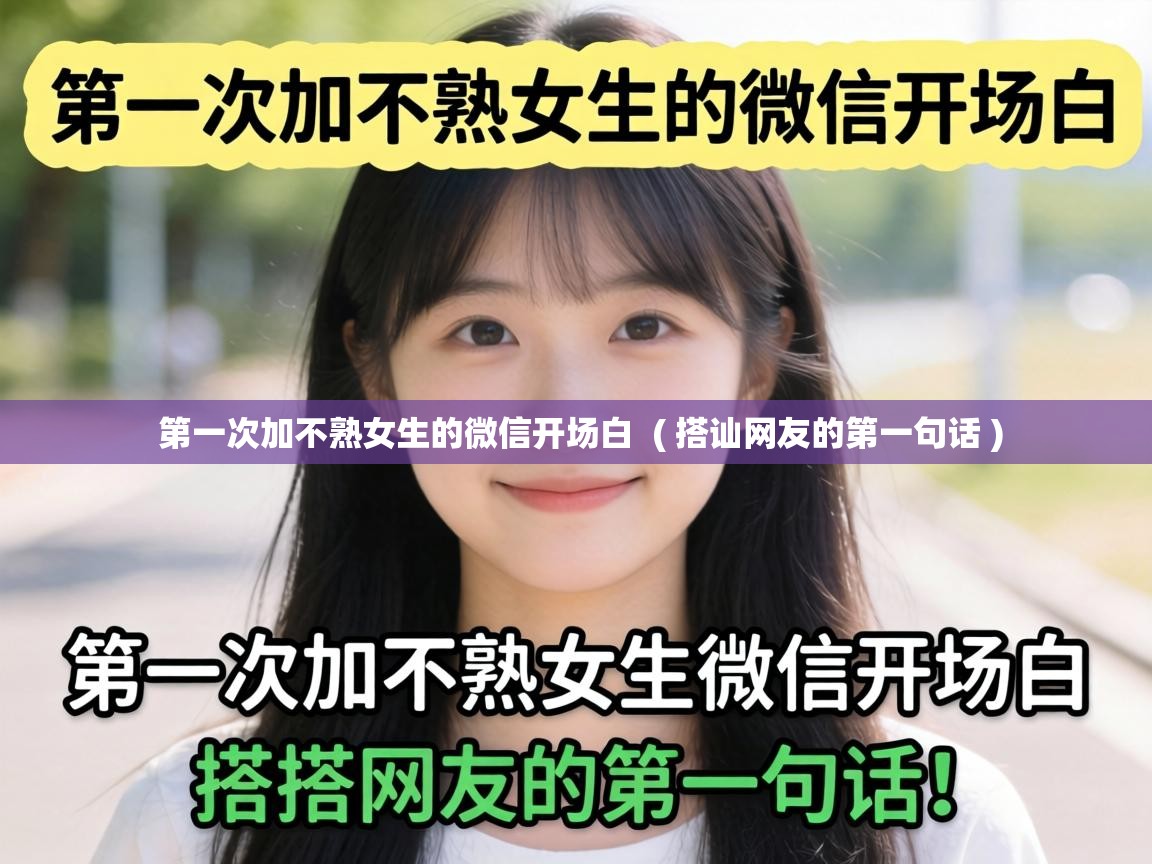  第一次加不熟女生的微信开场白  ( 搭讪网友的第一句话 )