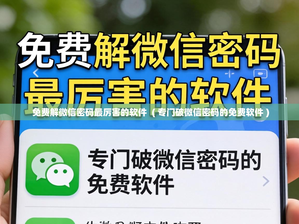  免费解微信密码最厉害的软件  ( 专门破微信密码的免费软件 )