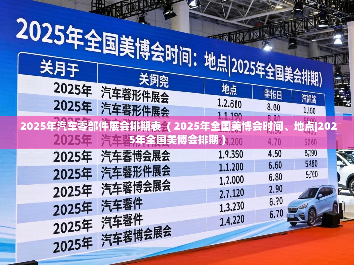  2025年汽车零部件展会排期表  ( 2025年全国美博会时间、地点|2025年全国美博会排期 )