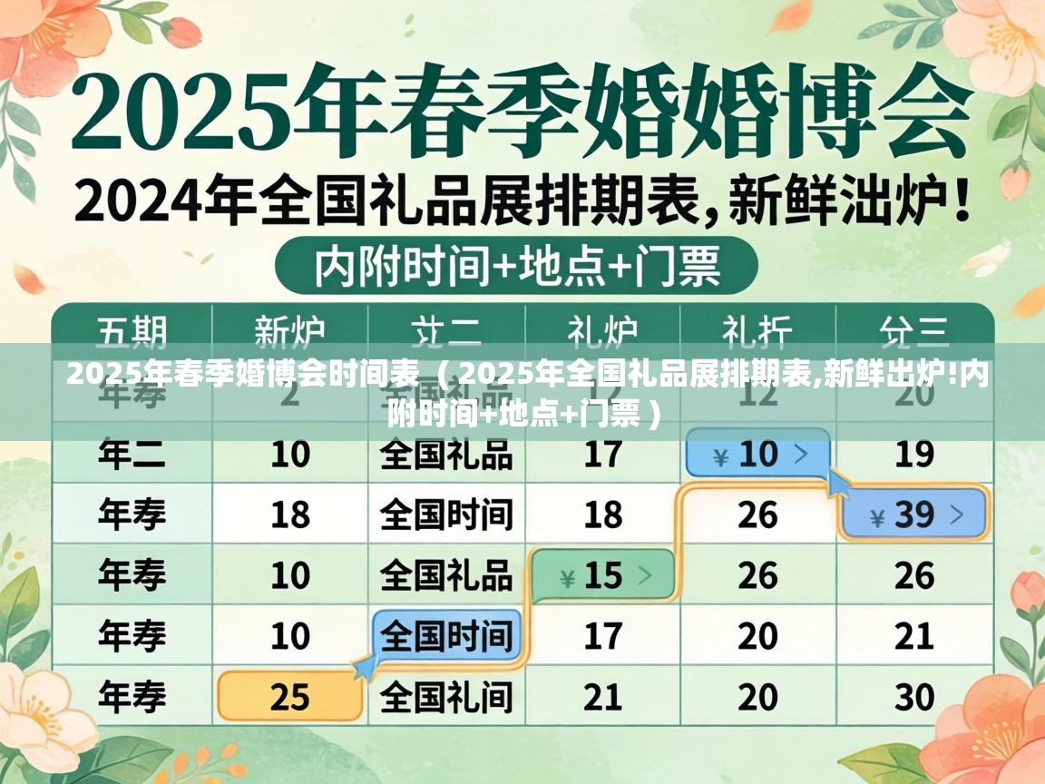  2025年春季婚博会时间表  ( 2025年全国礼品展排期表,新鲜出炉!内附时间+地点+门票 )