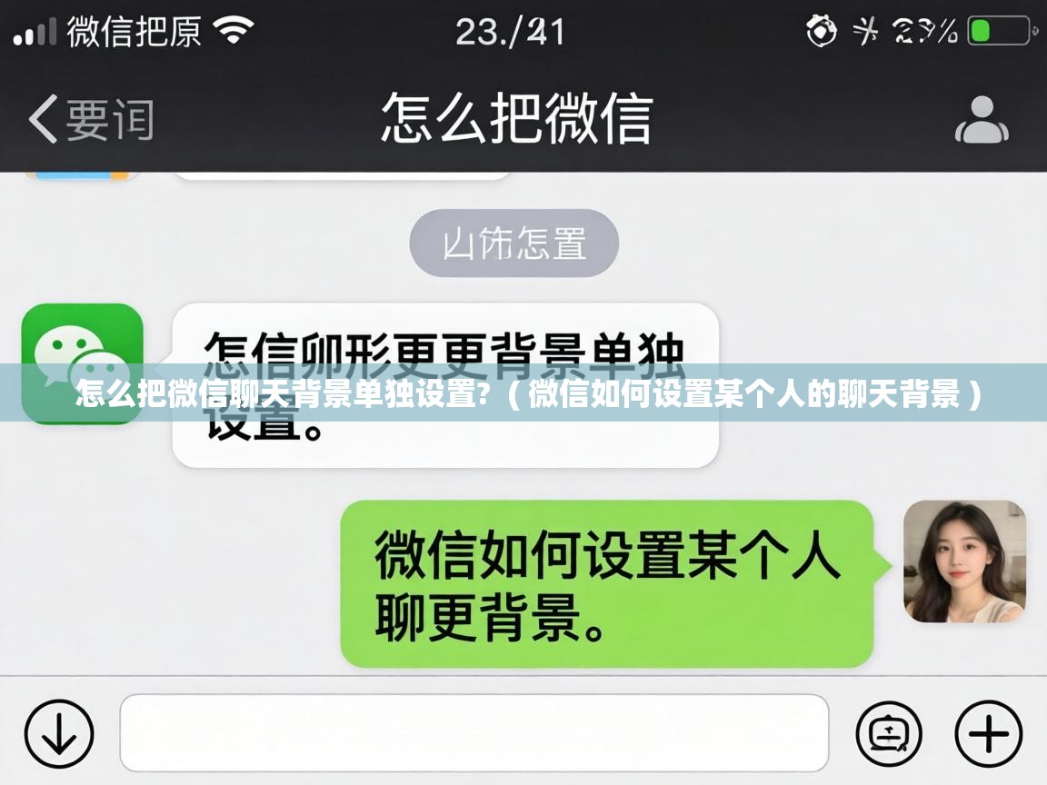  怎么把微信聊天背景单独设置?  ( 微信如何设置某个人的聊天背景 )