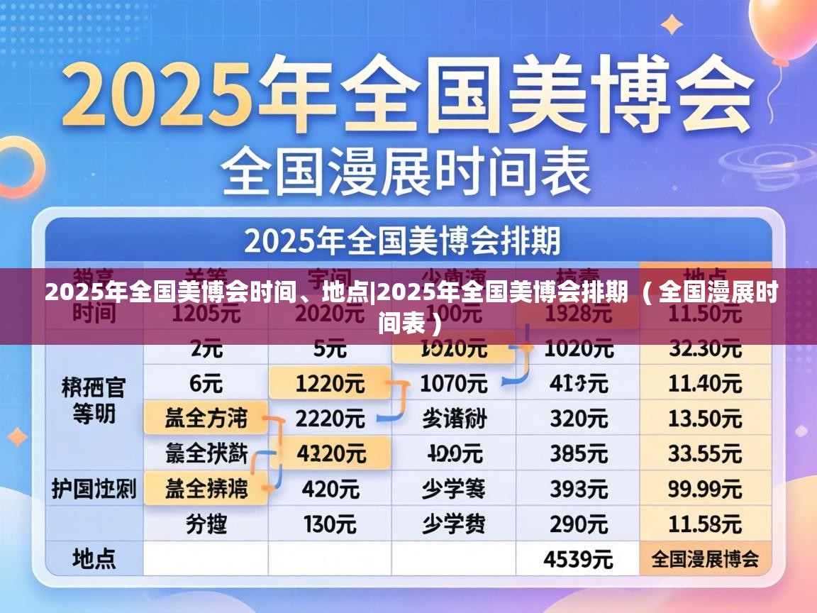  2025年全国美博会时间、地点|2025年全国美博会排期  ( 全国漫展时间表 )