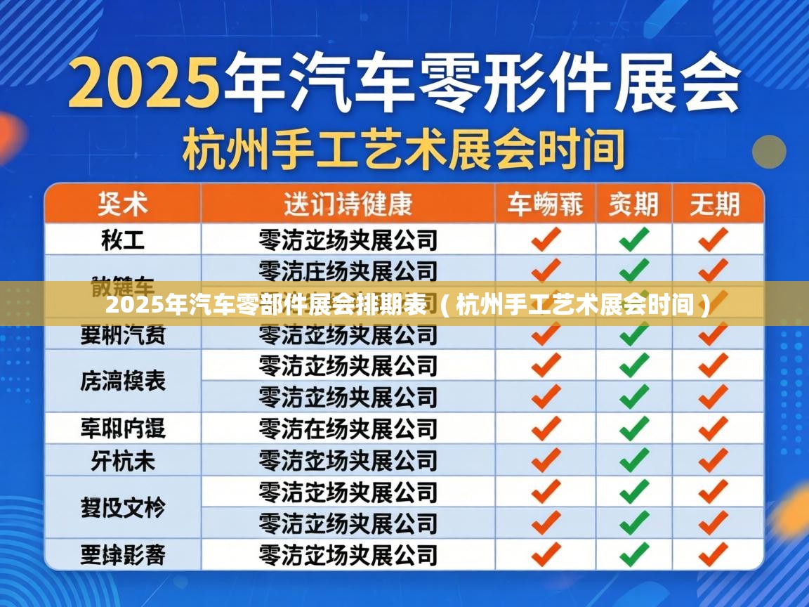  2025年汽车零部件展会排期表  ( 杭州手工艺术展会时间 )