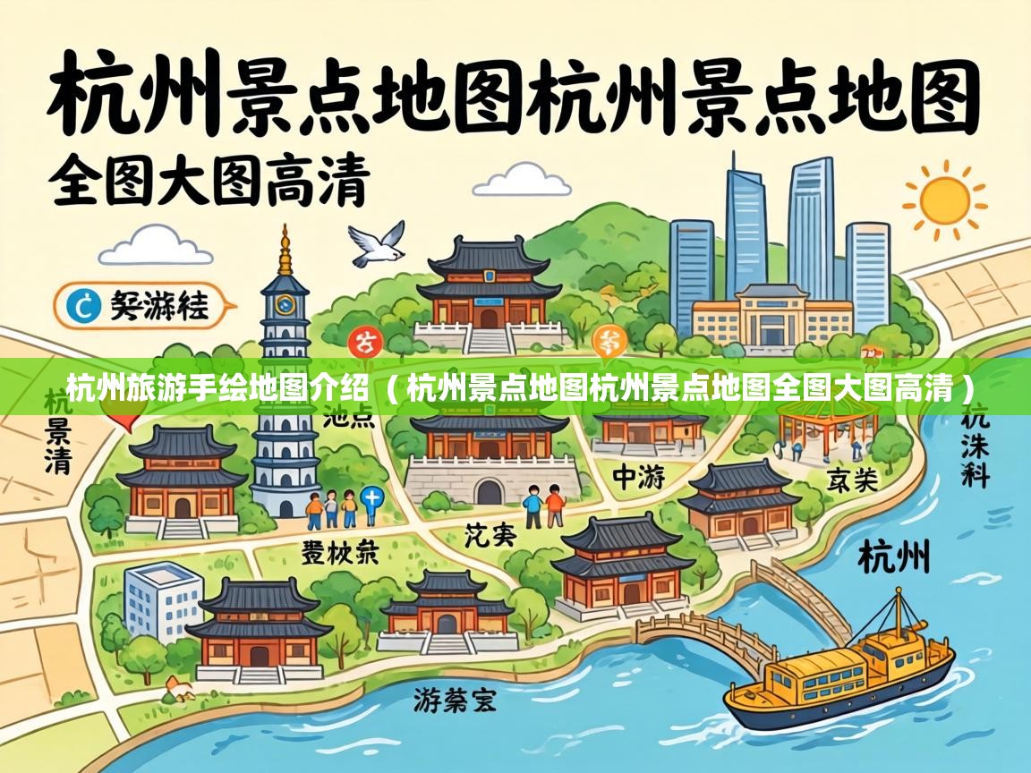  杭州旅游手绘地图介绍  ( 杭州景点地图杭州景点地图全图大图高清 )