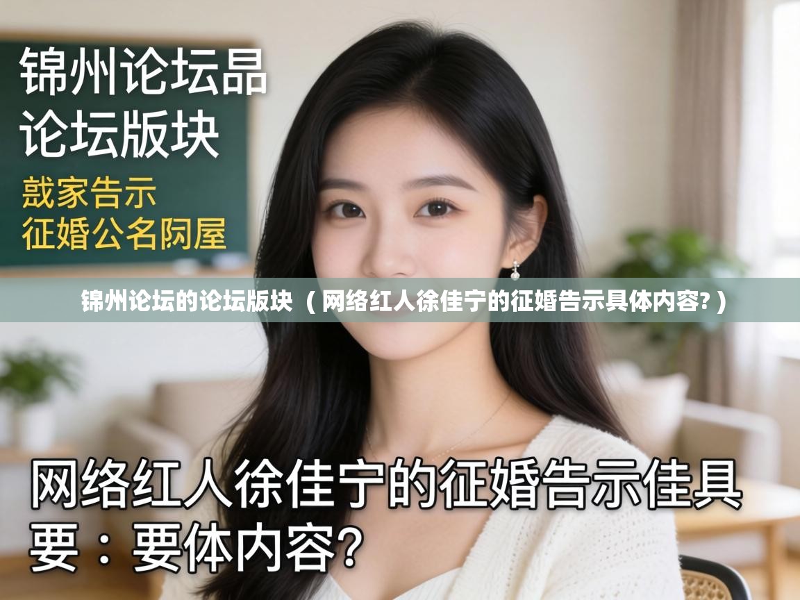  锦州论坛的论坛版块  ( 网络红人徐佳宁的征婚告示具体内容? )