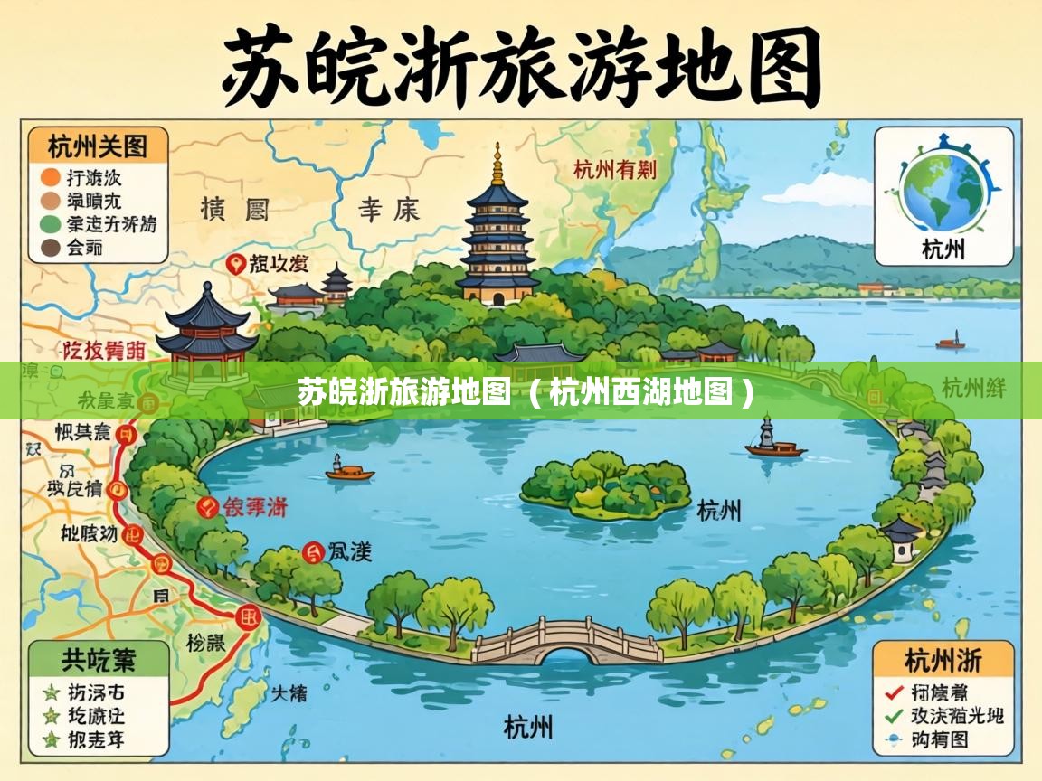  苏皖浙旅游地图  ( 杭州西湖地图 )