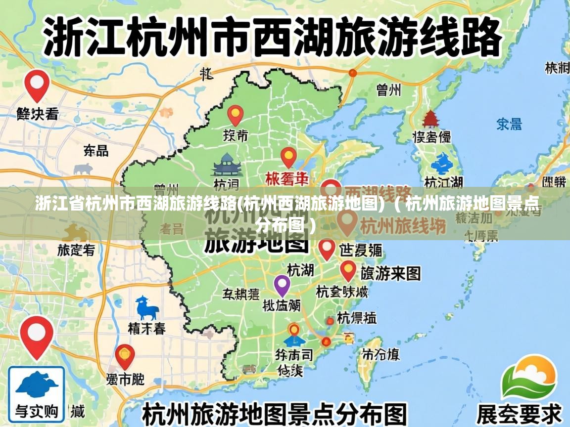  浙江省杭州市西湖旅游线路(杭州西湖旅游地图)  ( 杭州旅游地图景点分布图 )