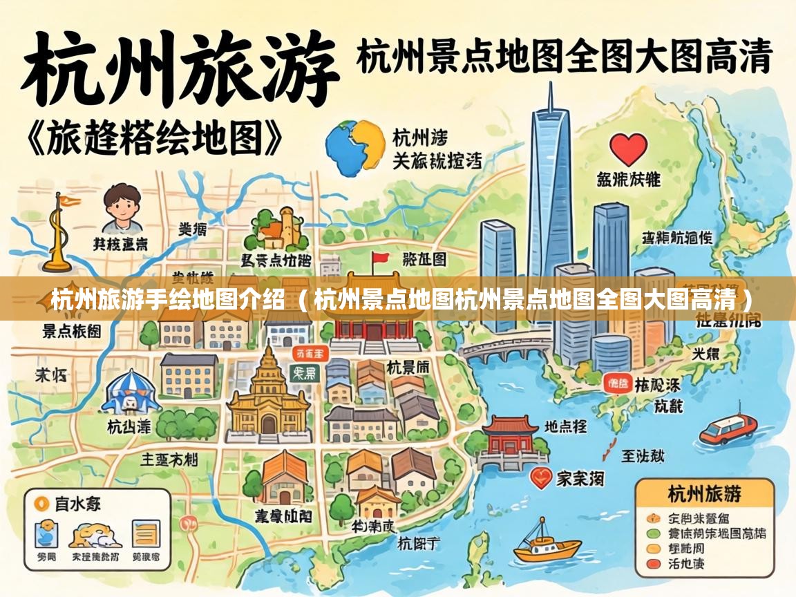  杭州旅游手绘地图介绍  ( 杭州景点地图杭州景点地图全图大图高清 )