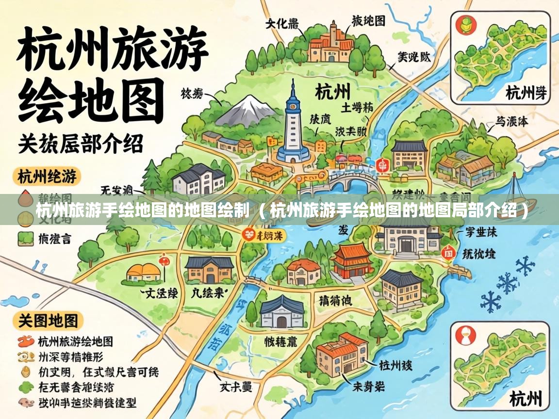  杭州旅游手绘地图的地图绘制  ( 杭州旅游手绘地图的地图局部介绍 )