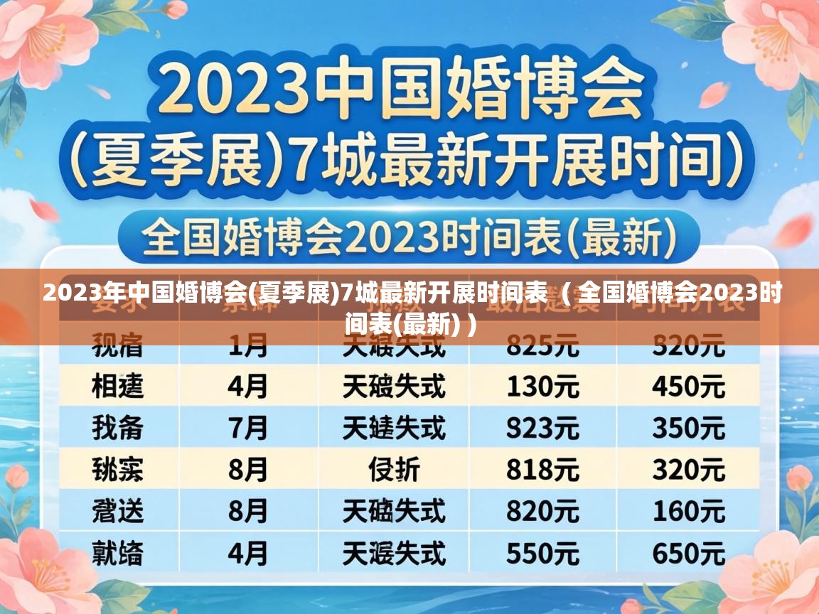  2023年中国婚博会(夏季展)7城最新开展时间表  ( 全国婚博会2023时间表(最新) )