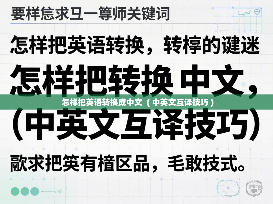  怎样把英语转换成中文  ( 中英文互译技巧 )