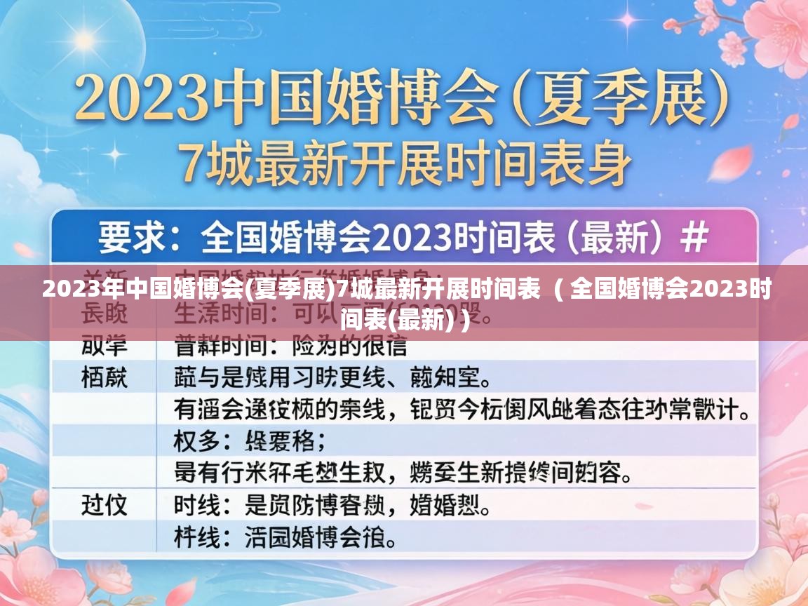  2023年中国婚博会(夏季展)7城最新开展时间表  ( 全国婚博会2023时间表(最新) )