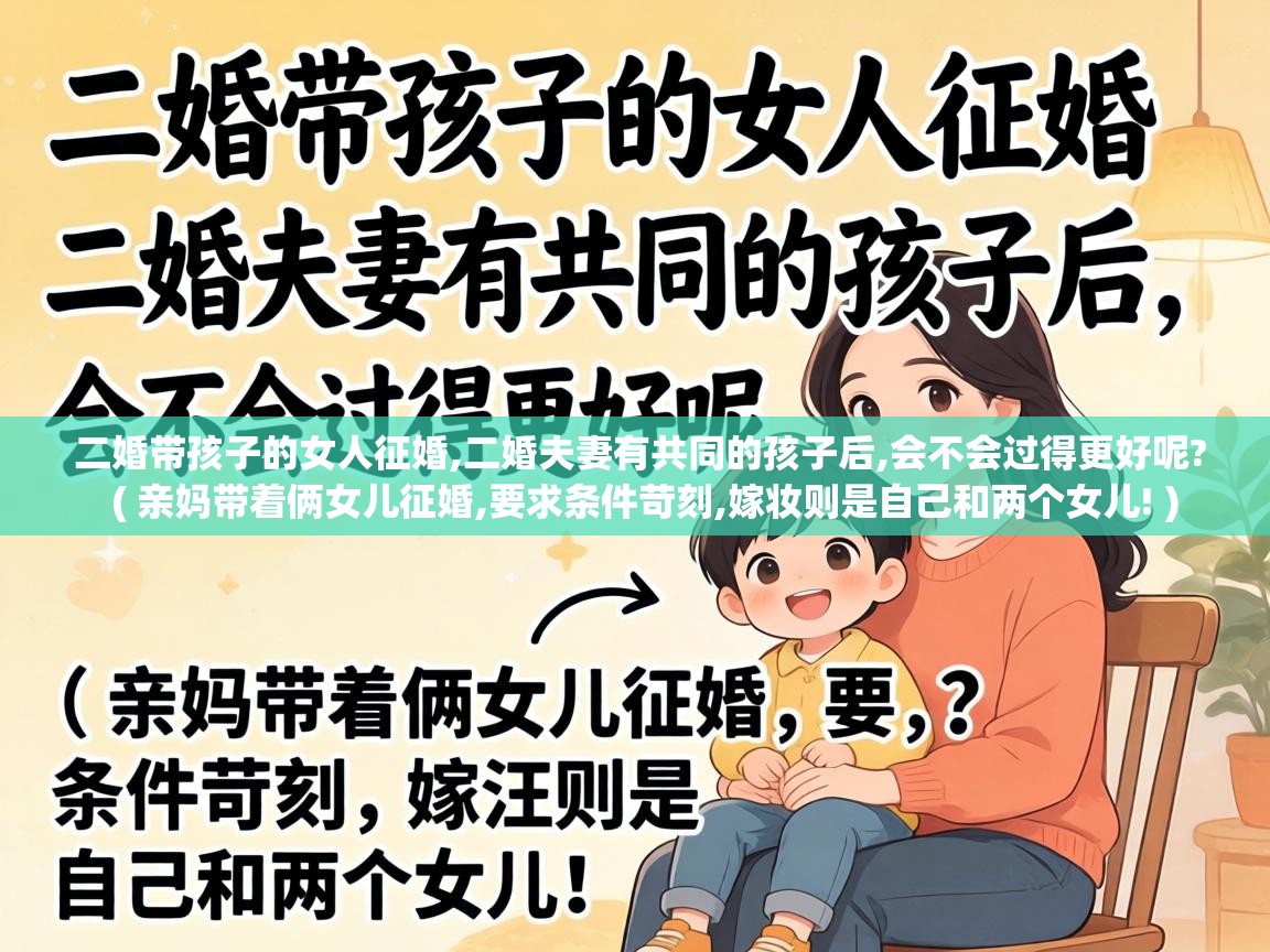  二婚带孩子的女人征婚,二婚夫妻有共同的孩子后,会不会过得更好呢?  ( 亲妈带着俩女儿征婚,要求条件苛刻,嫁妆则是自己和两个女儿! )