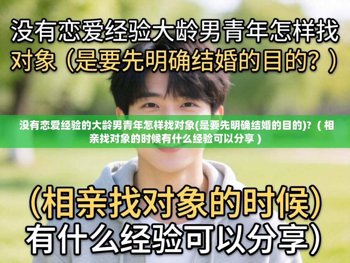  没有恋爱经验的大龄男青年怎样找对象(是要先明确结婚的目的)?  ( 相亲找对象的时候有什么经验可以分享 )