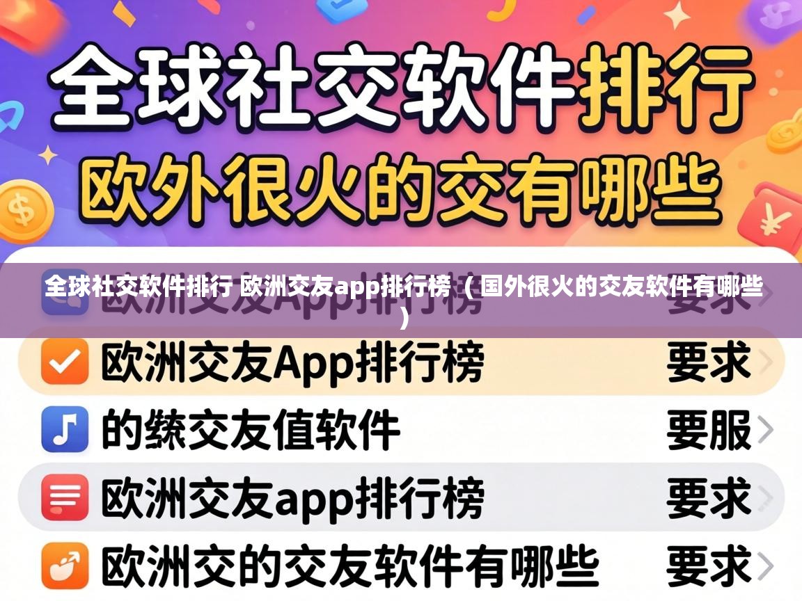  全球社交软件排行 欧洲交友app排行榜  ( 国外很火的交友软件有哪些 )
