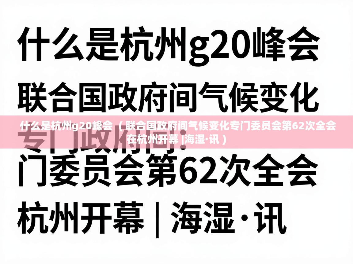  什么是杭州g20峰会  ( 联合国政府间气候变化专门委员会第62次全会在杭州开幕 |海湿·讯 )