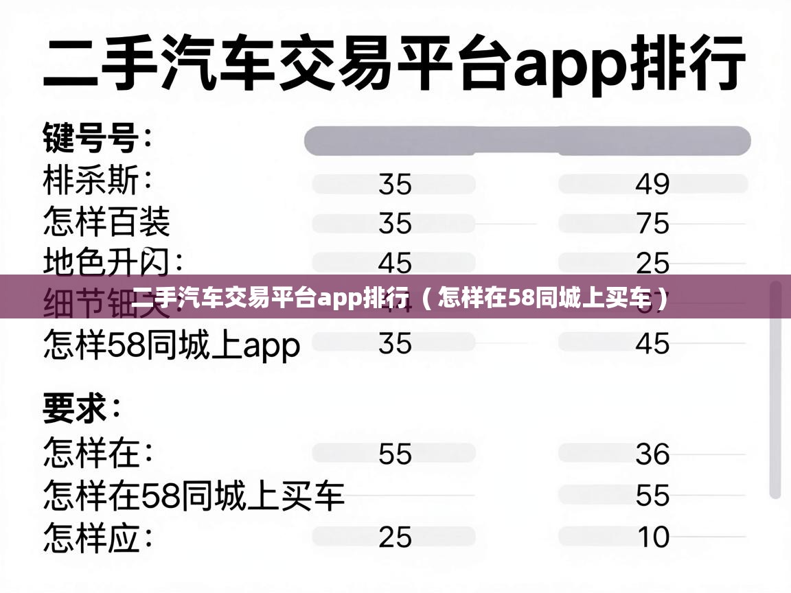  二手汽车交易平台app排行  ( 怎样在58同城上买车 )
