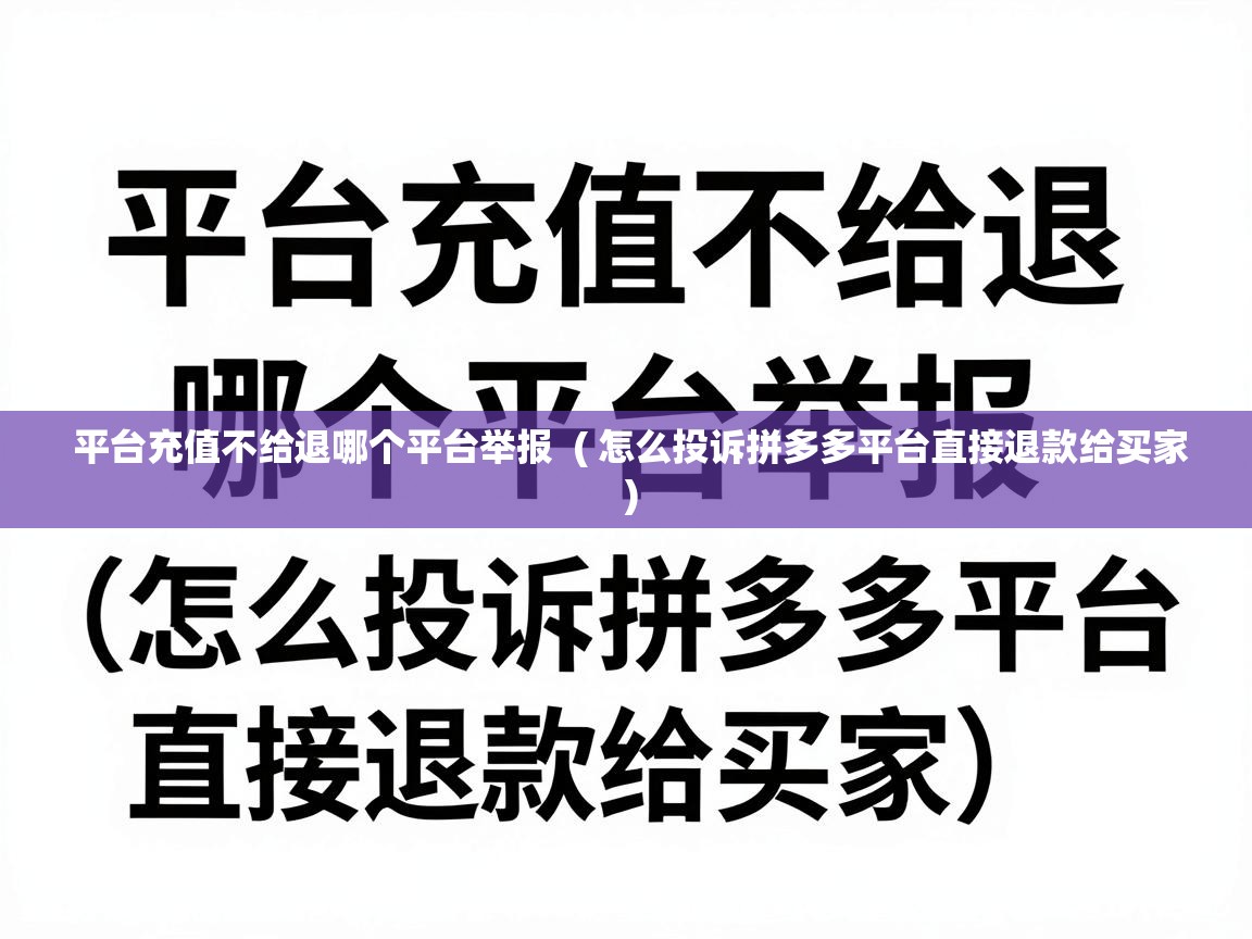  平台充值不给退哪个平台举报  ( 怎么投诉拼多多平台直接退款给买家 )