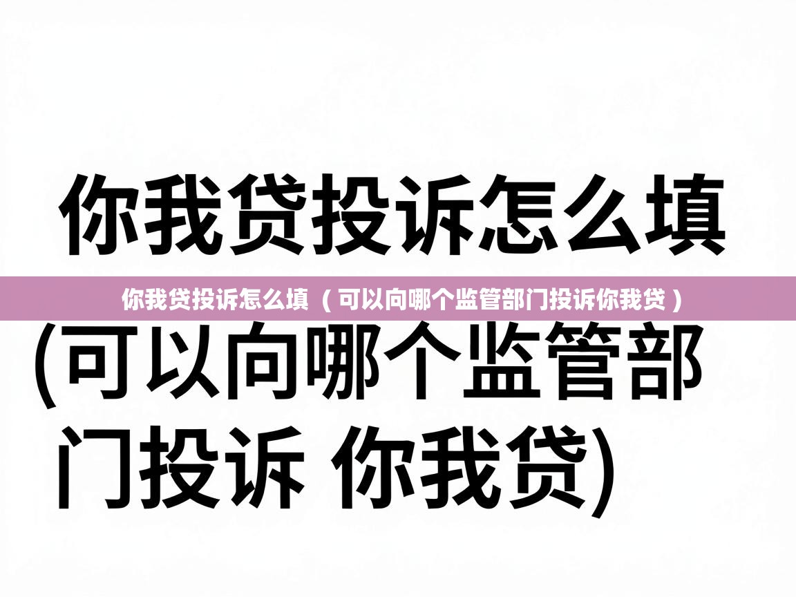  你我贷投诉怎么填  ( 可以向哪个监管部门投诉你我贷 )