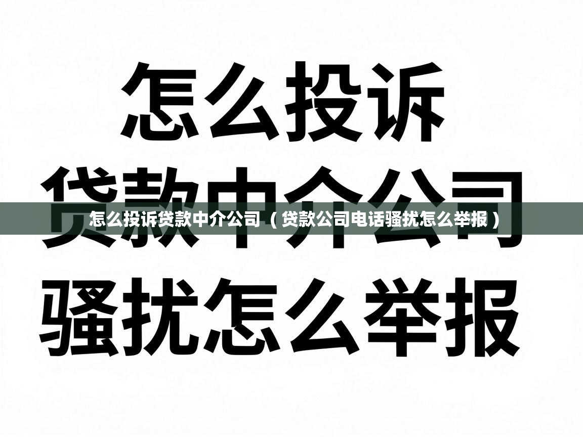  怎么投诉贷款中介公司  ( 贷款公司电话骚扰怎么举报 )