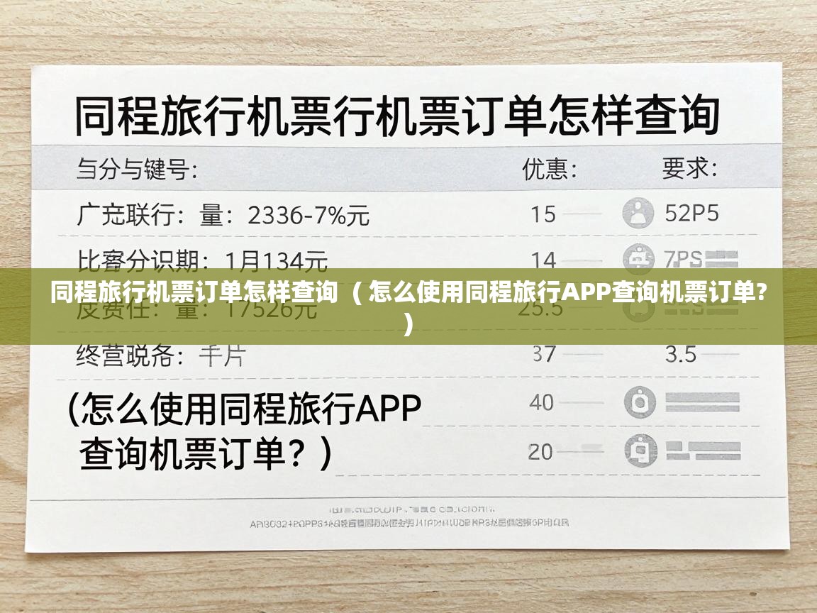  同程旅行机票订单怎样查询  ( 怎么使用同程旅行APP查询机票订单? )
