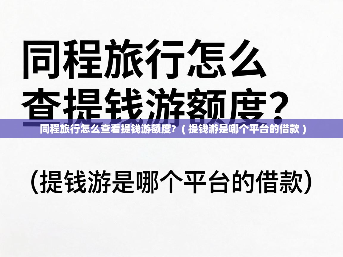  同程旅行怎么查看提钱游额度?  ( 提钱游是哪个平台的借款 )