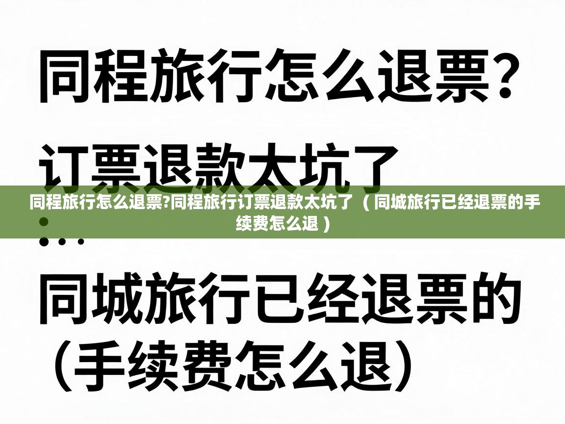  同程旅行怎么退票?同程旅行订票退款太坑了  ( 同城旅行已经退票的手续费怎么退 )