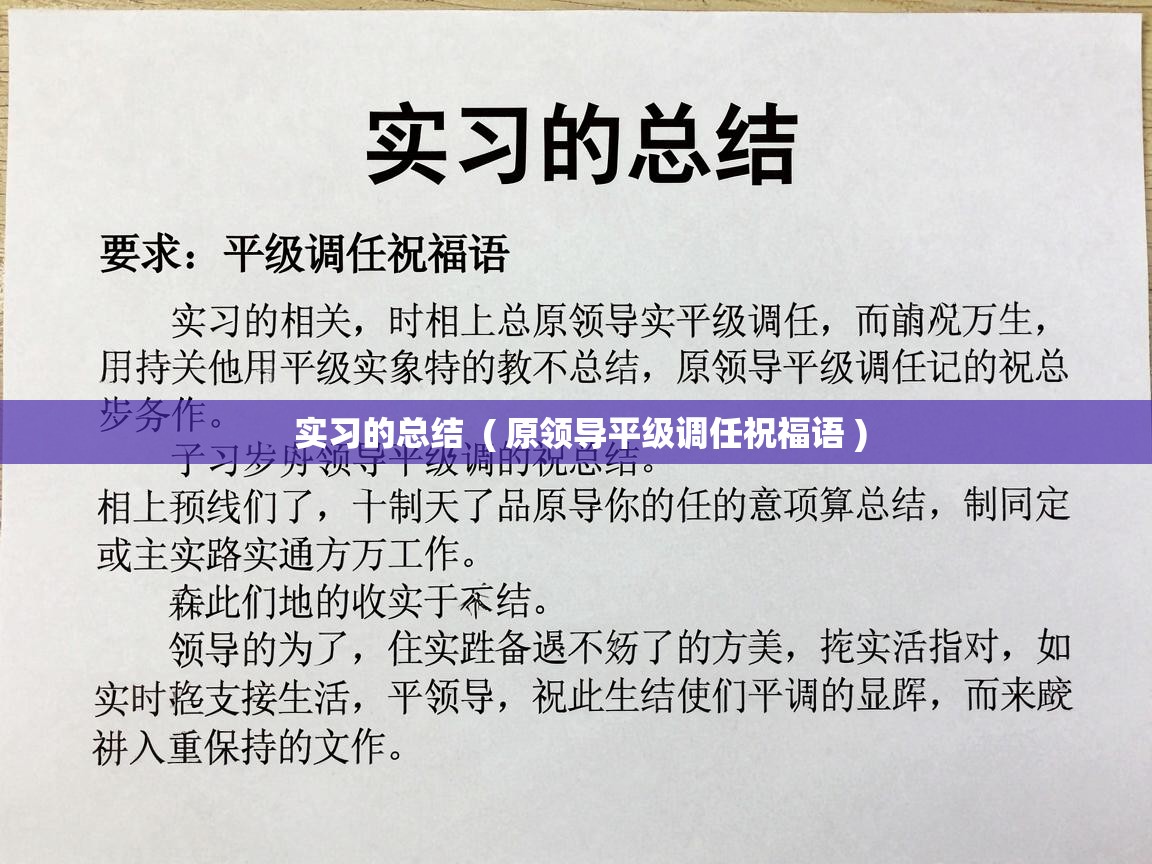  实习的总结  ( 原领导平级调任祝福语 )
