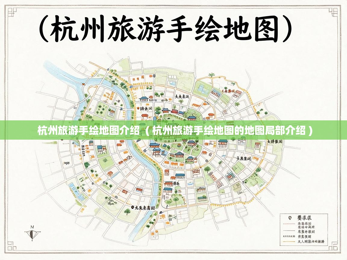  杭州旅游手绘地图介绍  ( 杭州旅游手绘地图的地图局部介绍 )