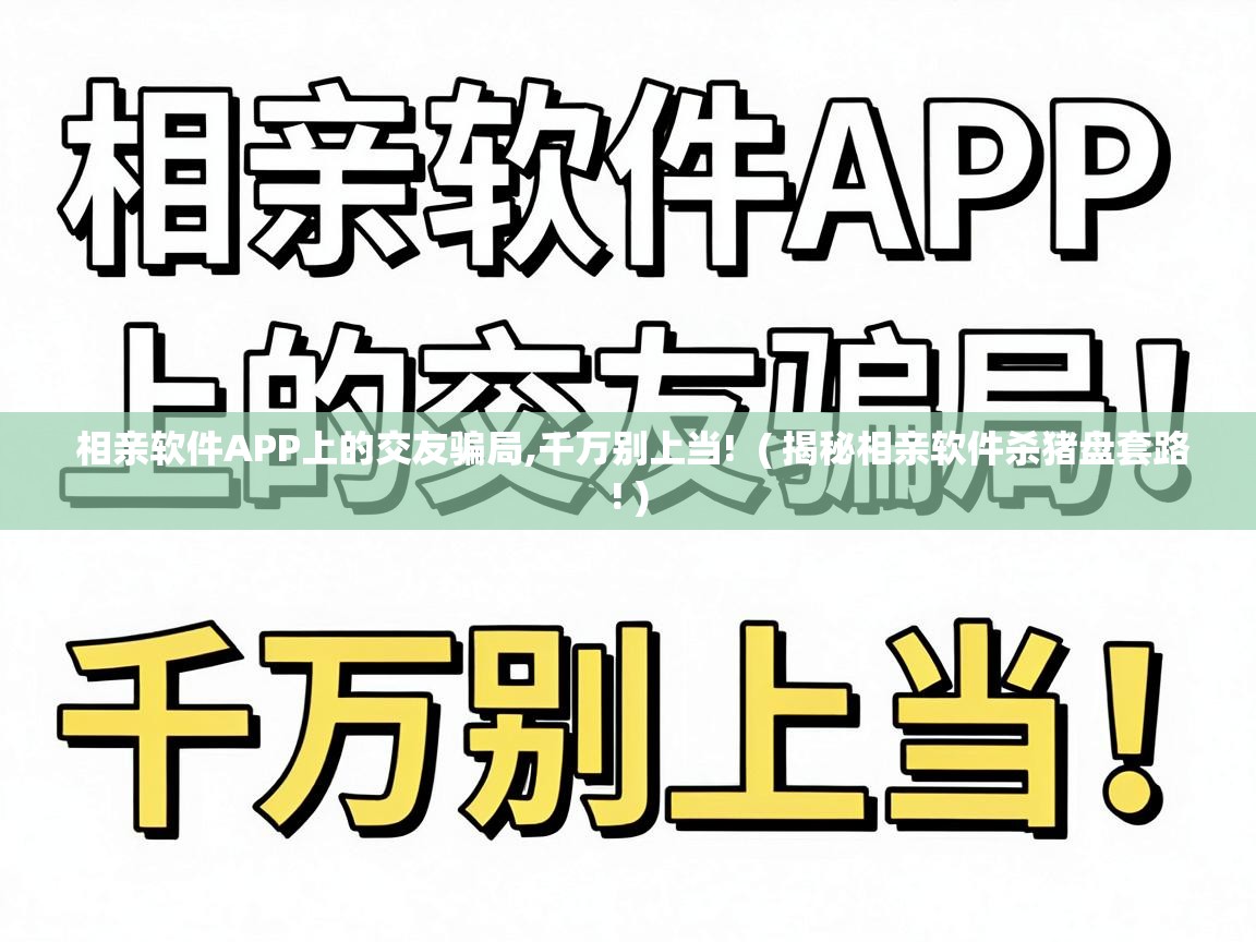  相亲软件APP上的交友骗局,千万别上当!  ( 揭秘相亲软件杀猪盘套路! )