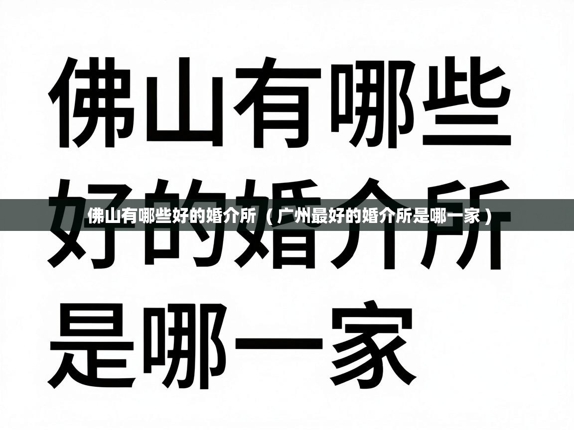 佛山有哪些好的婚介所  ( 广州最好的婚介所是哪一家 )